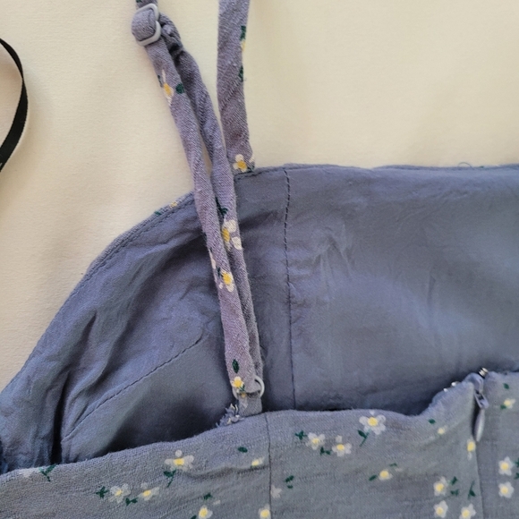 MAJORELLE Revolve Blue Floral Mini Faux Wrap Tie Small Dress - Picture 15 of 16